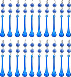 H&D 10pcs Suncatcher Crystal Raindrop Chandelier Prisms Pendants,Glass Prisms with Octagon Beads Lamp Curtain DIY Suncatcher Chandelier Parts (Cobalt Blue)