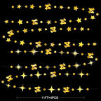 Gold 14th Birthday Decorations Number 14 Circle Dot Star Garland Metallic Hanging Streamer Banner Backdrop for Girls Boys Happy 14 Years Old Fabulous Birthday Fourteen Anniversary Party Supplies