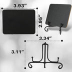 Mini Chalkboard Signs for Food Labels for Party Buffet, Small Place Cards or Name Tags with Iron Stand for Chafing Dish, Mimosa Bar Supplies, Wedding Chalk Board Sign with 2 Pens, 18 Pack Black