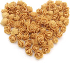 Artificial Flowers 100PCS 3CM Mini Gold Yellow Fake Roses for DIY Wedding Bouquets Centerpieces Party Baby Shower Home Decorations (Gold Yellow)
