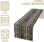 Cow Patchwork Print Table Runner, Country Farm Animal Fur Skin Farm Safari Wildlife Pattern Table Runner for Dinner Dinning Home Kitchen Living Room Party Holidays Setting, 13x70 Inch