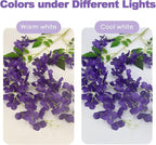48 Pcs of Wisteria Hanging Flowers, 3.75 Ft Fake Wisteria Flower Strings, Artificial Wisteria Flowers Hanging Garland for Backdrop, Wedding, Ceremony,Garden and Home Wall Decoration (Dark Purple)