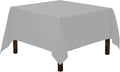 Gee Di Moda Square Tablecloth - 52 x 52 Inch Silver Table Cloth for Small Square or Round Tables - Heavy Duty Washable Fabric - for Buffet Table, Holiday Party, Dinner, Wedding & Baby Shower