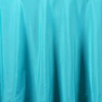 Efavormart Round Tablecloth, 132 Inch Stain & Wrinkle Resistant Washable Table Cloth, Decorative Polyester Fabric Table Cover for Banquet, Wedding, Dining- Turquoise