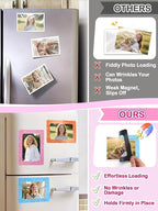 ANPHSIN 12Pcs Magnetic Picture Frame for 4x6in Photo - Cute Magnets Frames Fridge Decor Gifts for Girls Women, Home Refrigerator, Back to School Locker, Classroom Decorations Supplies, Shiny Dots