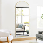Full Length Arched Mirror, 70"x24" Standing Floor Full Body Mirror for Wall with Aluminum Alloy Frame for Bedroom, Living Room, Dressing Room(Gold)