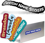 VulgrCo Custom Name Vinyl Stickers - Customizable Full Color Print Text Personalized to You Decal for Water Bottle, Phone, Bumper, Window, More! Waterproof, Dishwasher Safe, UV and Fade Resistant