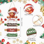 CHDITB Wooden Gingerbread Bakery Christmas Door Hanger, Rustic Christmas Wall Hanging Sign with Cookies Rolling Pin Warm Saying, Farmhouse Xmas Winter Holiday Decor for Indoor Outdoor