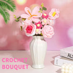 Crochet Flowers Bouquet, Handmade Knitting Crochet Flowers, Tulips Flower and Calla Lily Bouquet for Birthday, Teacher’s Day, Graduation, Valentines (Pink)