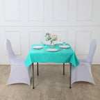 Cupuamon Square Tablecloth 52x52 inch Washable Polyester Fabric Table Cloth for Wedding Party Dining Banquet Decoration（52x52,Turquoise）