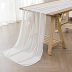 6Pack 9ft Chiffon Table Runner 14x108 Inch Sheer Romantic Table Runner for Wedding Birthday Party Bridal Shower Outdoor Decoration-Ivory