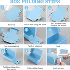 12 Sets Mini Shoe Gifts Boxes for Party Favors 4.7 x 2.5 x 2 Inch Sports Mini Sneaker Box with Editable Label for Candies Cookies Snacks (Light Blue, 4.7 x 2.5 x 2 Inches)