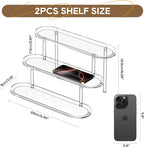 Acrylic Riser Display Shelf for 𝐚𝐦𝐢𝐢𝐛𝐨 Funko-POP Figures, Floating Shelves Display Ledge for Organizer and Decoration, Collectibles Display Stands Showcase, Glowing at night 2PCS