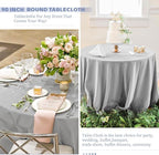 6 Pack Light Grey Round Tablecloths - 120 Inch, Polyester Table Cover, Stain and Wrinkle Resistant Washable Fabric Table Cloth for Wedding Banquet Parties