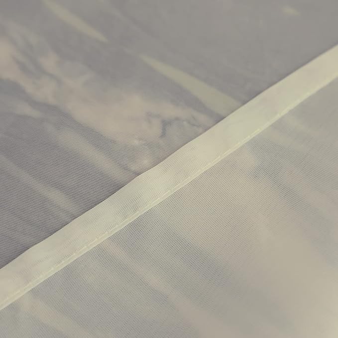Window Beige Sheer Curtains 95 Inches Long 2 Panels Sheer Curtain Basic Rod Pocket Panel for Bedroom Children Living Room Yard Kitchen (Beige, 52" W x 95" L | 2 pcs)