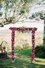 JUSTOYOU 2 Pack (15.8FT) Fake Rose Garland, Artificial Rose Vines Flowers Hanging Silk Rose Vine Wedding Home Backdrop Party Arch Arrangement Decoration