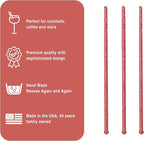 Coffee and Cocktail Stirrers, Reusable Plastic Drink Stirrer Sticks, 100 Ball Head Swizzle Sticks, Use as a Cocktail Garnish or Cake Pop Stick, and Restaurant Supplies, 6 inch (Red)