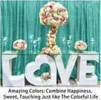 ShinyBeauty Sequin Backdrop 4x10ft Teal Sequin Curtains 2 Panels Wedding Drapes Glitter Backdrop Curtains for Parties Photography Background (4FTx10FTx2PC, Teal)