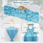 10 Pack Baby Blue Cheesecloth Table Runner 35x120 Inch 10Ft Rustic Gauze Cheese Cloth Table Runner Sheer Cheesecloth Table Runners for Wedding Party Bridal Shower Decoration