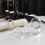 kitCom Crystal Napkin Ring Holders Set of 12, Luxury Crystal Napkin Holder Rings, Diamond-Shaped Design, Napkin Buckles for Holiday Decor, Wedding, Christmas, Dinner Table, Thanksgiving (Pack of 12)