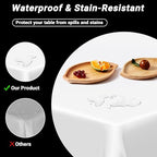 QZYL 12 Packs Disposable White Plastic Table Cloths, 54 X 108 Inches Dining Table Cloth, Plastic Tablecloths for Rectangle Tables, Quick Setup and Cleanup for Parties Picnic, Wedding and Outdoor