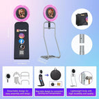MWE Portable Photo Booth Stand Compatible with iPad Photo Booth 10.2in/10.9in/11in/12.9in with Software APP and Remote Control, RGB Ring Lights Music Sync,Logo Customization (Clothbooth,Honeycomb Box)