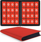 1000+ Pockets Trading Card Binder, Premium 16 Pocket Card Binder, Ringless Side Loading Collection Album Holder Folders for MTG, TCG, Game Cards & Sports Cards (Red)