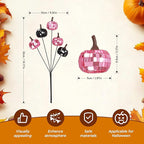 20Pcs Disco Halloween Decor, Disco Pumpkin Table Decoration, 14 Inch Artificial Glitter Mirror Pumpkin Sticks Ornament Halloween Branches for Table Centerpiece Party Decor