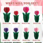 SUNBEAUTY 8 PCS Flower Honeycomb Decoration - Red Tulip Decor for Mother's Day and Spring - Table Centerpieces