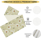 Daisy Floral Table Runner, Farmhouse Abstract Spring Seasonal Summer Blue White Flower Rustic Table Center Decor for Home Kitchen Dining Patio Holiday Party Indoor Table Decorations, 13"x36" Inch