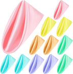 Aneco 12 Pieces Satin Napkins Soft Dinner Napkins Multicolor Square Weddings Table Napkins 17 x 17 Inches for Restaurant Weddings Party Dinner Decoration (Pastel Rainbow)