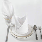 Cloth Napkins 20x20 inch Washable Polyester Dinner Napkins Soft Table Napkins for Wedding Party Dining Banquet(White,25PCS)