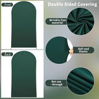 7.2FT Hunter Green Arch Cover - Polyester Fitted Wedding Arch Stand Covers Round Top Chiara Arch Backdrop Cover for Birthday Party Banquet Photo Background Decoration