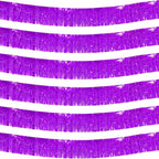 We Moment 6 Pack 10 Feet Purple Foil Fringe Garland Streamers Metallic Tinsel Banner Wall Hanging Fringe Curtain Glitter Backdrop Banner for Parade Floats Wedding Birthday Purple Party Decorations