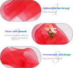 Crystal Organza Fabric Tulle 11 Inch by 50 Yards Sheer Tulle Rolls for DIY Craft Wedding Party Baby Shower Decor Gift Wrapping Party Supplies (Red)