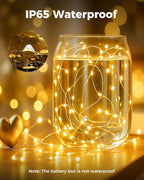 btfarm 6 Pack Fairy Lights Battery Operated, 7FT 20 LED Mini String Lights Waterproof Silver Wire for Mason Jars Centerpiece Table Crafts Bedroom Christmas Decoration, Warm White
