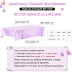 QueenDream Tablecloth 90x156 Rectangle Sequin Tablecloth Lavender Wedding Table Linens Glitter Birthday Bridal Party Indoor Outdoor Decorations