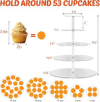 weddingwish 5 Tier Round Cupcake Stand for 50 Cupcakes, Acrylic Cupcake Display Stand, Clear Cupcake Tier Stand, Cupcake Holder Stand for Birthday Party Baby Shower