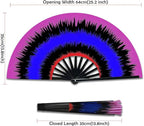 Boots on The Ground Fan, Large Folding Hand Fan for Women and Men, Popping Fans for Line Dancing for Raves, EDM, Dance Party, and Home Decoration