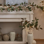 Fudios Magnolia Branches Lights with Timer 32IN 60 LED Battery Operated or USB Plug in Artificial Greenery Magnolia Stems for Spring Decor
