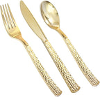 Supernal 180 pieces Gold Plastic Silverware, Disposable Plastic Utensils Heavy Duty, Gold Disposable Silverware Sets Include 60 Knives, 60 Forks and 60 Spoons, Suitable for Party, Birthday, Wedding