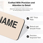 My Sign Center Magnetic Almond Black Name Tags, Personalized - 1.5x3 Inches, Durable Engravable Impact Material, Made in USA