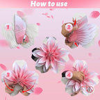 ADLKGG Paper Flower Fan Decorations, Pink Paper Fan Flower Wall Background for Classroom Decor, Tea Party, Spring Summer Party, Birthday, Baby Shower, Wedding, Nursery Decoration, Set of 4