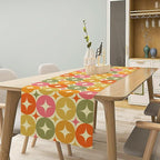 Mid Century Table Runner, Flag Retro Atomic Starburst 1950s Abstract Geometric Space Tabletop Decoration for Home Kitchen Restaurant Table Flag 13x70 Inch