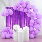 2 Pack Purple Tinsel Foil Fringe Curtains, Purple Party Decorations, Metallic Tinsel Party Streamers Backdrop for Halloween Mermaid Bachelorette Graduation Party Decorations