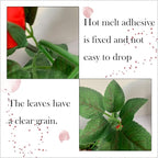 2 Pack Artificial Rose Vine Garland Fake Roses Flowers Plants Vines Hanging Floral Leaves Decoration for Wedding Party Table Garden Arch Wall Home Room Decor(Red)