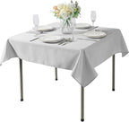 Cupuamon Square Tablecloth 52x52 inch Washable Polyester Fabric Table Cloth for Wedding Party Dining Banquet Decoration（52x52,Silver）