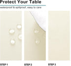Hiasan Champagne Rectangle Tablecloth - Waterproof Washable Polyester Fabric Table Cloth for Buffect Dining Birthday Party, 54 x 80 Inch