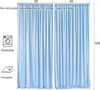 AK TRADING CO. 10 feet x 10 feet Polyester Backdrop Drapes Curtains Panels with Rod Pockets - Wedding Ceremony Party Home Window Decorations - Light Blue (DRAPE-5X10-LTBLUE)
