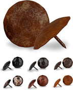 50 Pack 2" Round Head Iron Clavos Decorative Nails – Rusted – Handmade Rustic Round Fasteners for Farmhouse Shutters, Faux Wood Beams, Barn Doors, Shutters, Gates – Ornamental Wood Accent
